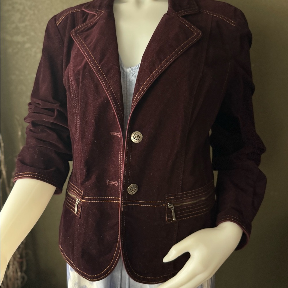 Women's Burgundy Blazer Jacket Chico’s